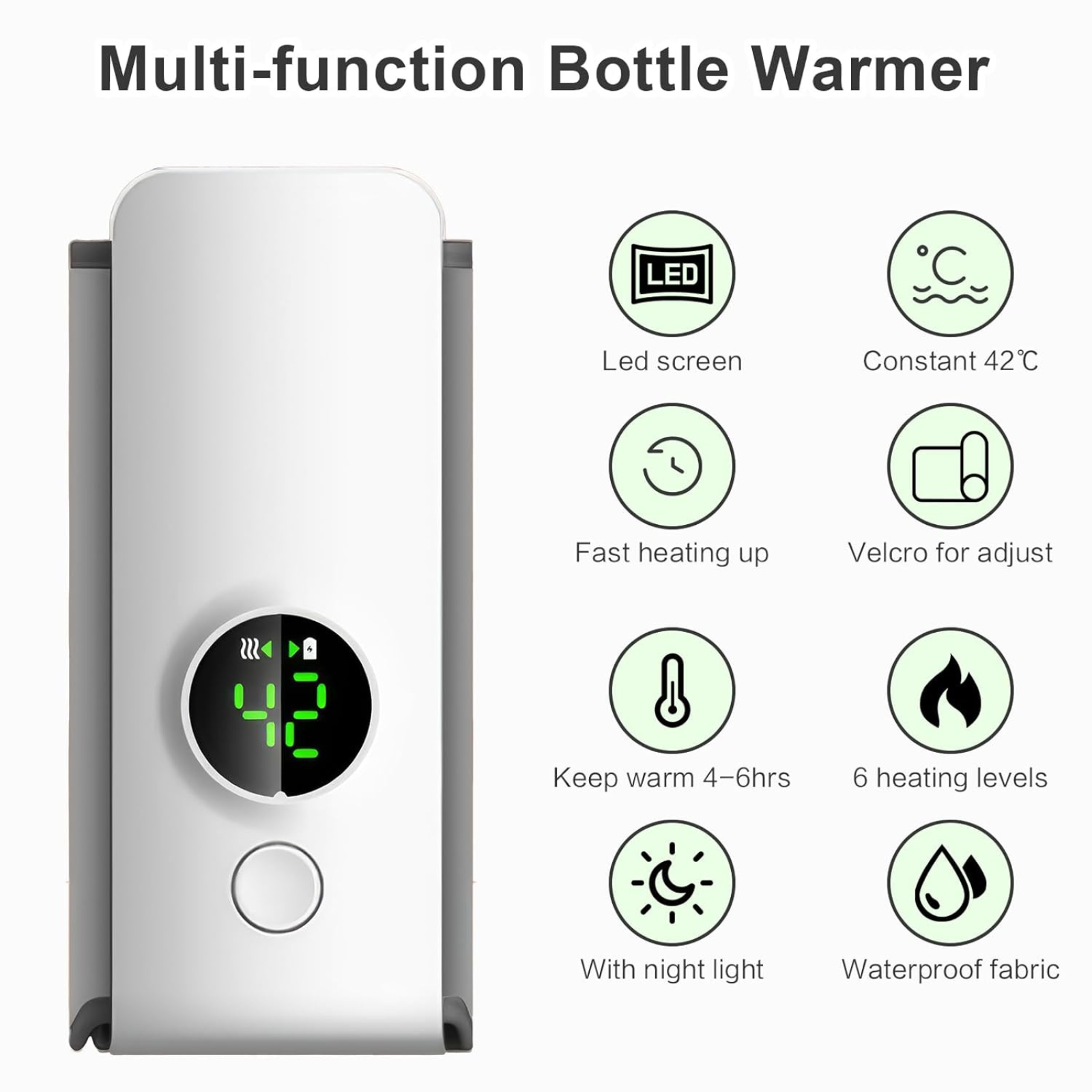Portable Baby Bottle Warmer - Perfect for Travel, Night Feeds or Outings.