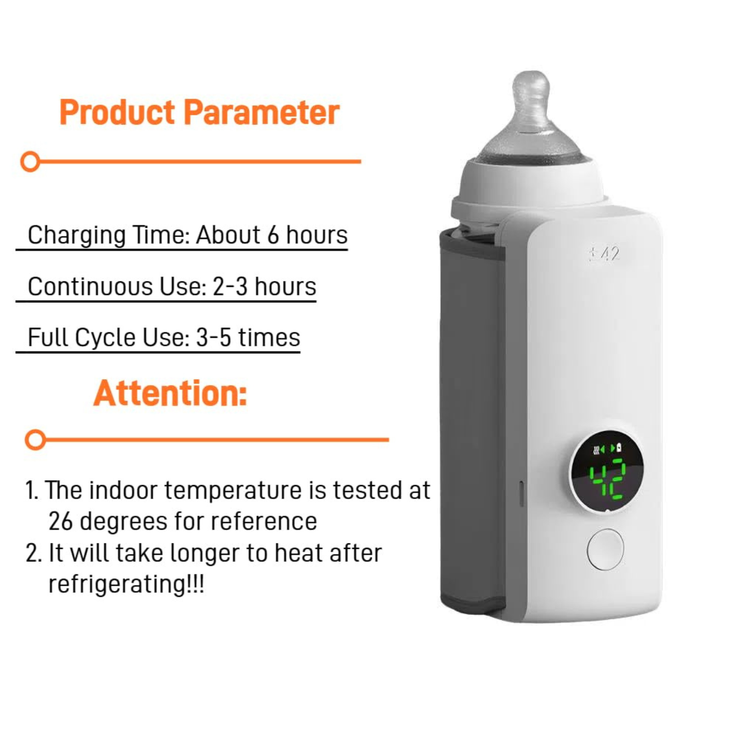 Portable Baby Bottle Warmer - Perfect for Travel, Night Feeds or Outings.
